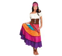 Ladies Deluxe Romany Gypsy Fortune Teller Fancy Dress Costume Womens Outfit