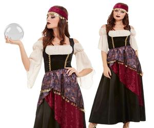 Ladies Deluxe Romany Gypsy Fortune Teller Fancy Dress Outfit Womens Costume
