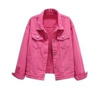 Ladies Denim Jackets, Jeans Jacket for Women Uk Ladies Jeans Jacket Long Sleeve Button Down Shirt with Pocket Western Work Jean Shacket Ladies Coats and Jackets Winter Jackets for Women Uk