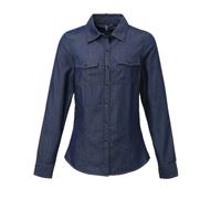 Ladies Denim Long Sleeve Shirt Premier Jeans Stitch Cotton Blouse