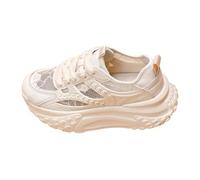 Ladies Designer Sneakers, Ladies Trainers for Gym, No Lace Wedge Sneakers Slip On Hand Free Trainers with Slip-Resistant Thick Sole Breathable Mesh Sneaker Lightweight Walking Running Shoe White