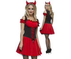 Ladies Devil Costume Fever Wicked Sexy Devil Adult Halloween Fancy Dress