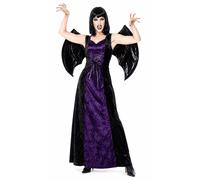 Ladies Devil Princess Costume Halloween Gothic Fancy Dress Velvet Outfit