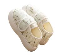 Ladies Diabetic Shoes Wide Fitting - Slippers For Swollen Feet Women - Bamboo Leaf Printed Shoes Chinese Style Slipper With Adjustable Magic Footwear Closed Toe Slippers Causal Comfortable Shoe