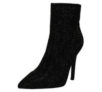 Spot On Ladies Diamante Covered High Heel Ankle Boots F51231 - Black - UK 6