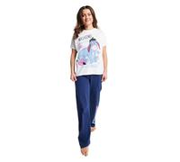 Ladies Disney Eeyore Long Leg Pyjama Set - 100% Cotton Jersey T-Shirt and Lounge Trousers Navy Bottoms Elasticated Waist Short Sleeve Sleepwear - Pjs For Women Sets