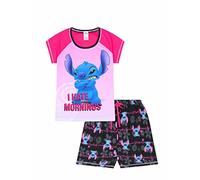 Ladies Disney Lilo and Stitch I Hate Mornings Short Cotton Pyjamas (10-12) Pink