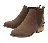 Ladies Dolcis Chelsea Dealer Western Memory Foam Low Heel Ankle Boots (UK 6, Jean Chocolate)