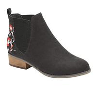 Ladies Dolcis Chelsea Dealer Western Memory Foam Low Heel Ankle Boots (UK 7, Jean Black)