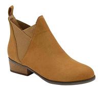 Ladies Dolcis Chelsea Dealer Western Memory Foam Low Heel Ankle Boots (UK 7, Ronni Tan)
