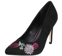 Ladies Dolcis Embroided Court Shoes Tanya - Black - UK 7