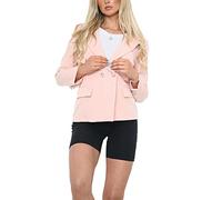 Ladies Double Breasted Style Blazer Womens Open Front Jacket with Gold Button and Single Button Closure