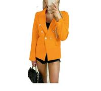 Ladies Double Breasted Style Blazer Womens Single Button Gold Button Closure Jackets