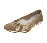 Ladies Down to Earth Flat Ballerina Shoes - Bronze Leather - UK Size 4 - EU Size 37 - US Size 6
