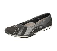 Ladies Down to Earth Flat Ballerina Shoes - Pewter Leather - UK Size 3 - EU Size 36 - US Size 5