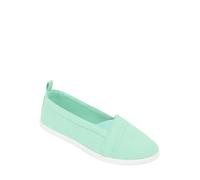 Ladies Dr Keller Wide E Fit Canvas Shoes Slip On with Elasticated Side Gusset Mint