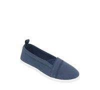 Ladies Dr Keller Wide E Fit Canvas Shoes Slip On with Elasticated Side Gusset Navy