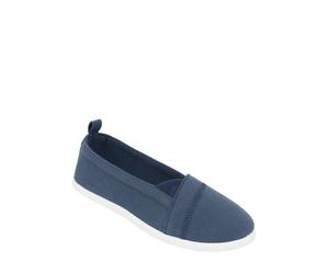 Ladies Dr Keller Wide E Fit Canvas Shoes Slip On with Elasticated Side Gusset Navy