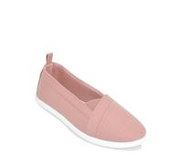 Ladies Dr Keller Wide E Fit Canvas Shoes Slip On with Elasticated Side Gusset Pink