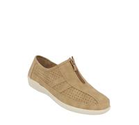 Ladies Dr Keller Zip Front Wide E Fit Leisure Shoe Taupe