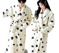 Ladies Dressing Gown, 1pc Flannel Couple Robe Long Bath Towel Bathrobe Men And Women Autumn Winter Super Hot Coral Velvet Pajamas Morning Robe Bathrobe(11,Women Size 40-70kg)