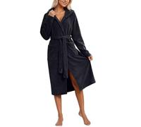 Ladies Dressing Gown Fluffy Super Soft Hooded Robe for Wedding Party, Bride Dressing Gowns Long for Women Elegant Kimono Bathrobe with Tie Belt Lightweight Robes for Special Moments for Loungewear