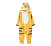 Ladies Dressing Gowns Button Down Onesie Nightdress Coral Fleece Cosplay Cute Tiger-Shape Pyjamas Halloween Costume Bathrobe Robe Thick Nightgown Winter Warm Housecoat for Couple Birthday