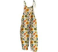 Ladies Dungarees Uk Linen Jumpsuit Jumpsuits Playsuits Playsuit Plus Size Maternity Summer Casual Floral Print Trousers Baggy Plus Size Beach Cute Riding Sleeveless Dress Dresses