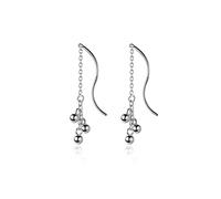 Ladies earrings 925 Silver Round Bean Tassel Earring Earrings Short Chain Wave Little Earrings Girls Pendant Earrings Jewelry Earrings