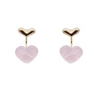 Ladies earrings Cute Heart Drop Earrings For Woman With Pink Opal Golden Korean Hanging Earrings Fashion Accessory Earrings