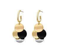 Ladies earrings European And American Temperament Four-Color Contrast Round Piece Pendant Earrings Girls Fashion Jewelry For Woman‘s Accessories Earrings