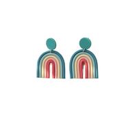 Ladies earrings Gradient Rainbow Color Colorful Line Handmade Long Dangle Earrings For Women Jewelry Gifts Earrings
