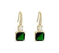Ladies earrings Green Crystal Square Pendant Earrings Woman Fashion Jewelry Wedding Party Sexy Girls Unusual Earrings Earrings