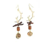Ladies earrings Ladies Fashion Earrings Stone Retro Golden Geometric Shape Dangle Earrings Jewelry Party Banquet Earrings Jewelry Earrings