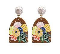 Ladies earrings Printing Earrings Painted Resin Pearl Earrings for Women Earrings