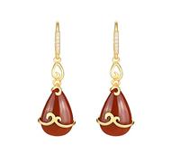 Ladies earrings Retro Red Water Drop Earring For Women Chinese Fashion Vintage Ethnic Palace Jewelry Earrings
