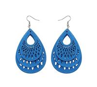 Ladies earrings Simple Water-drop Hole Hollow Earrings For Women Luxury Wood Jewelry Accessories For Girls Party Wood Earrings Earrings