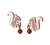 Ladies earrings Women's 925 Silver Cute Animal Elements Squirrel Pine Nut Piercing Charm Girl Accessories