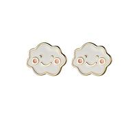 Ladies earrings Women's 925 Sterling Silver Cute Enamel Smiley Face Cloud Earrings Girl Exquisite Jewelry Party Banquet Earrings Earrings