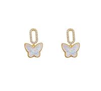 Ladies earrings Women's Fashion Butterfly Earrings Acrylic Inlaid Zircon Metal Stud Earrings 925 Silver Needle Earrings Party Jewelry Earrings