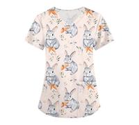 Ladies Easter Tops Easter Tops for Women Easter Tops for Women Petite Scrubs Nurse Jackets for Women Scrub Animal Scrub Top Scrubs for Women Navy Blue Easter Tops Undershirt for Scrubs