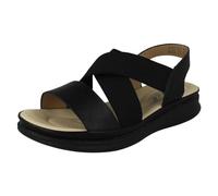 Ladies Eaze Slip On Elasticated Summer Sandals F12107 - Black Synthetic/Elastic - UK Size 6 - EU Size 39 - US Size 8