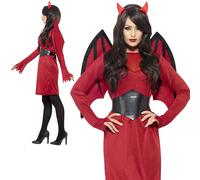 Ladies Economy Devil Costume Adult Demon Fancy Dress Outfit Size 8-18