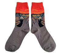 Ladies Edvard Munch The Scream Cry Orange Socks 4-8 UK /37-42 Eur/ 6-10 US