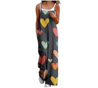 Ladies Elasticated Waist Convertible Capri Romper Women Summer Harem Cotton Pants European And American Sling Solid Pocket Casual Jumpsuit Summer Overalls Romper Wide Leg Jumpsuit For Women UK