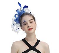 Ladies Elegant Fascinator Pillbox Hat Decorated with Feathers & Flowers for Wedding, Mother of The Bride, Cocktail, Ball Events, Church & Tea Party Headpiece