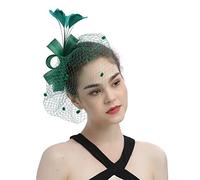 Ladies Elegant Fascinator Pillbox Hat Decorated with Feathers & Flowers for Wedding, Mother of The Bride, Cocktail, Ball Events, Church & Tea Party Headpiece