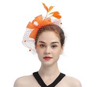 Ladies Elegant Fascinator Pillbox Hat Decorated with Feathers & Flowers for Wedding, Mother of The Bride, Cocktail, Ball Events, Church & Tea Party Headpiece