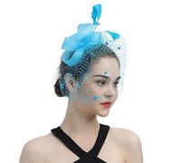 Ladies Elegant Fascinator Pillbox Hat Decorated with Feathers & Flowers for Wedding, Mother of The Bride, Cocktail, Ball Events, Church & Tea Party Headpiece