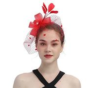 Ladies Elegant Fascinator Pillbox Hat Decorated with Feathers & Flowers for Wedding, Mother of The Bride, Cocktail, Ball Events, Church & Tea Party Headpiece